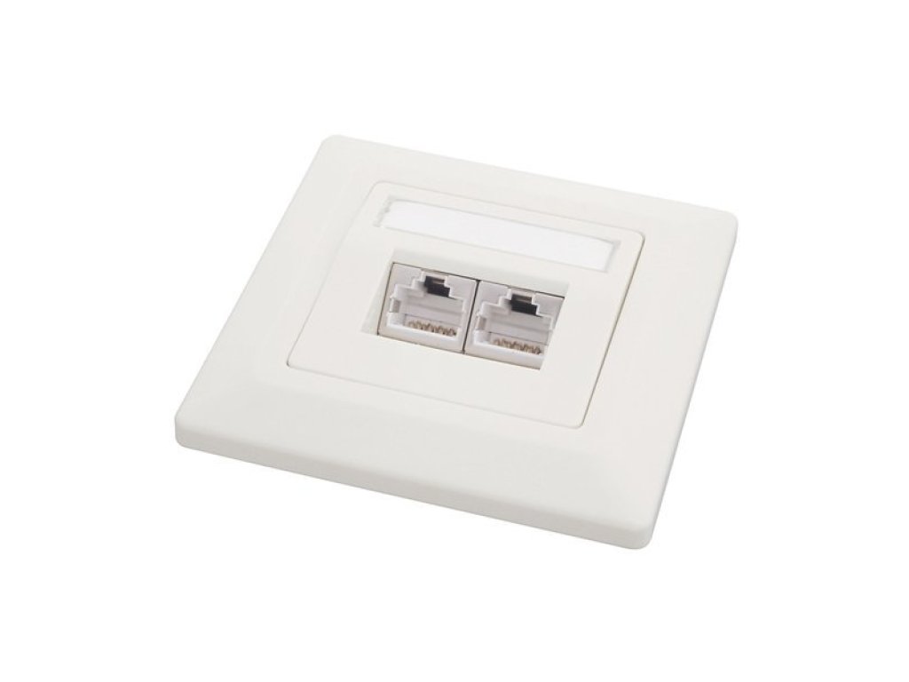 SOLARIX Zásuvka CAT6 STP 2 x RJ45 pod omítku bílá