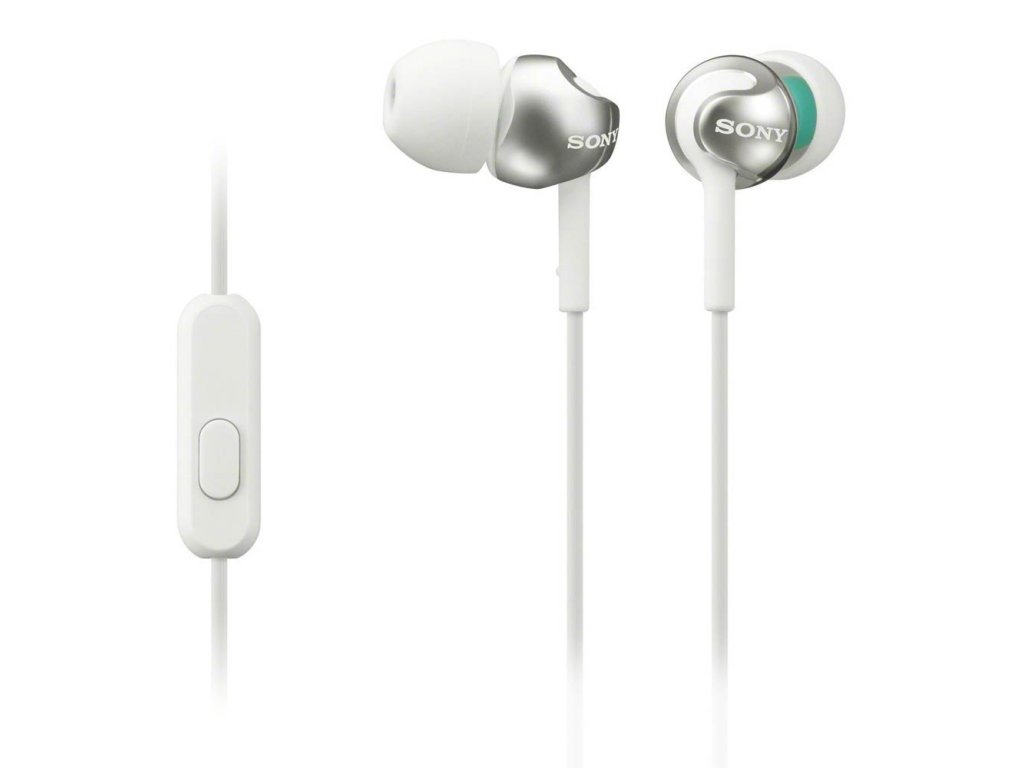 SONY sluchátka MDR-EX110AP, handsfree, bílé (MDREX110APW.CE7)