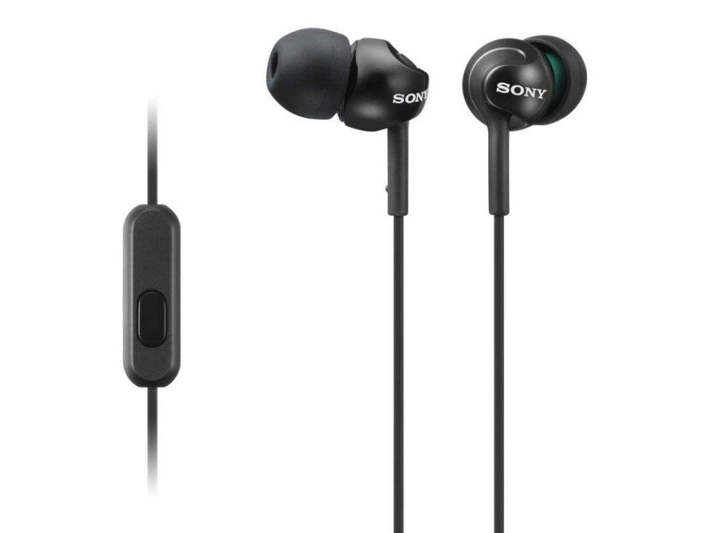 SONY sluchátka MDR-EX15AP, handsfree, černé (MDREX15APB.CE7)