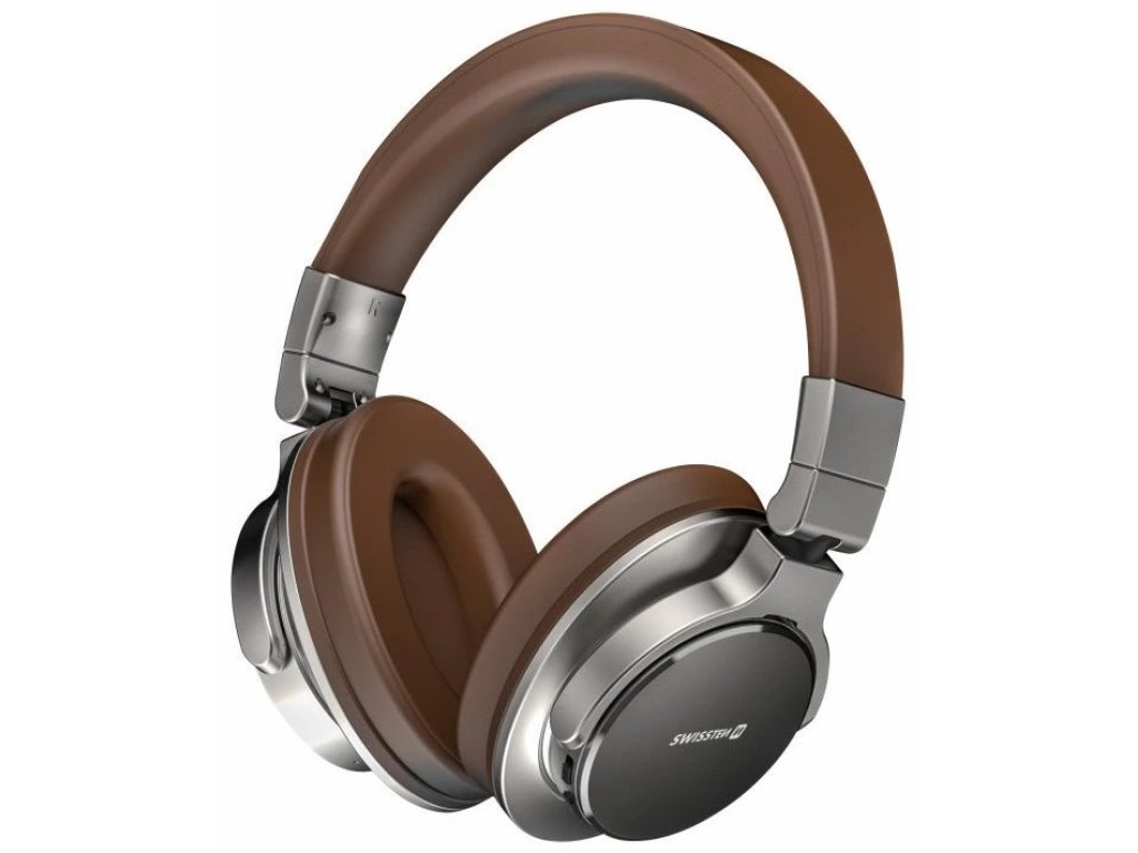 SWISSTEN bluetooth stereo sluchátka jumbo stříbrná/hnědá (52510610)