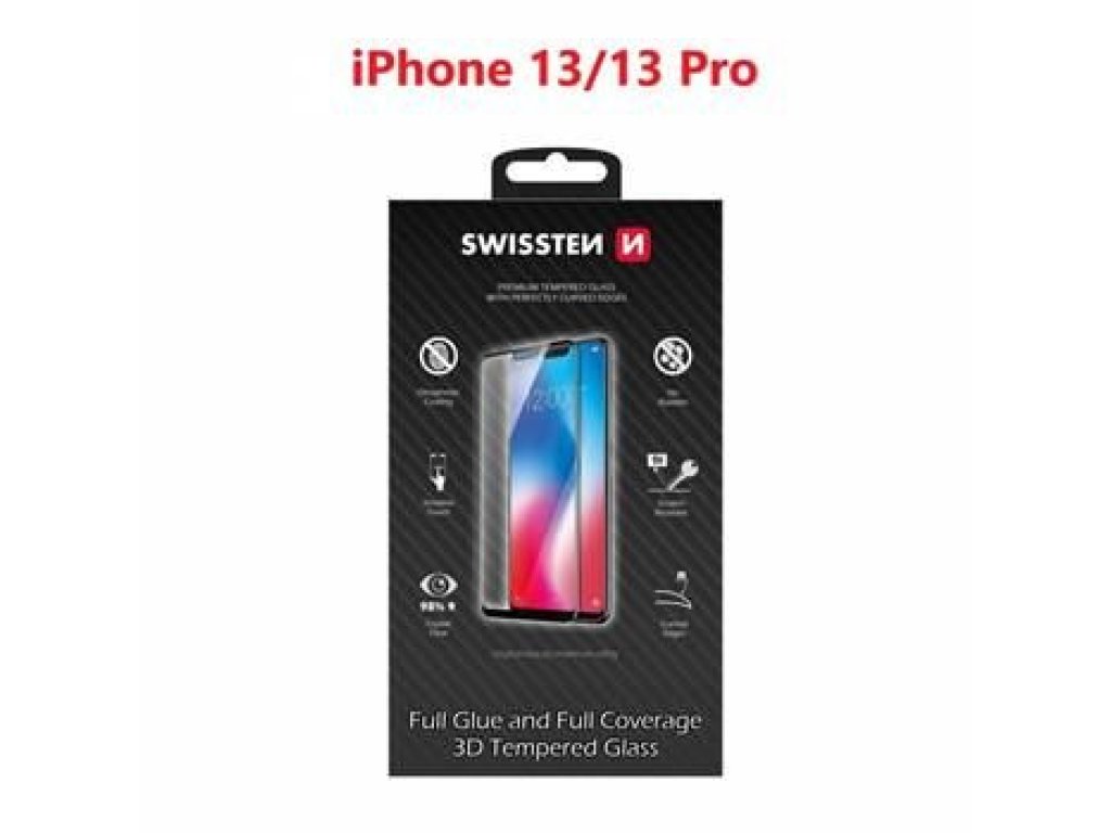 SWISSTEN ultra durable 3D APPLE IPHONE 13/13 Pro ČERNÉ (64701890)