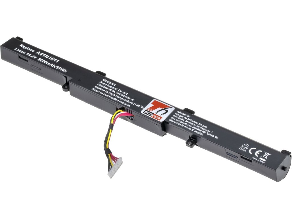 T6 Power Baterie Asus GL752, N552, N752, FX553, G553, GL553, 2600mAh, 37Wh, 4cell, Li-ion (NBAS0123)