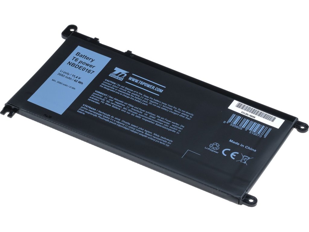 T6 Power Baterie Dell Insprion 15 5568, 5578, Vostro 14 5468, 15 5568, 3680mAh, 42Wh, 3cell, Li-ion (NBDE0167)