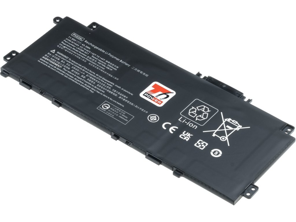 T6 Power Baterie HP Pavilion 13-bb0000, 14-dv0000, 14-ec0000, 3700mAh, 43Wh, 3cell, Li-poly (NBHP0220)