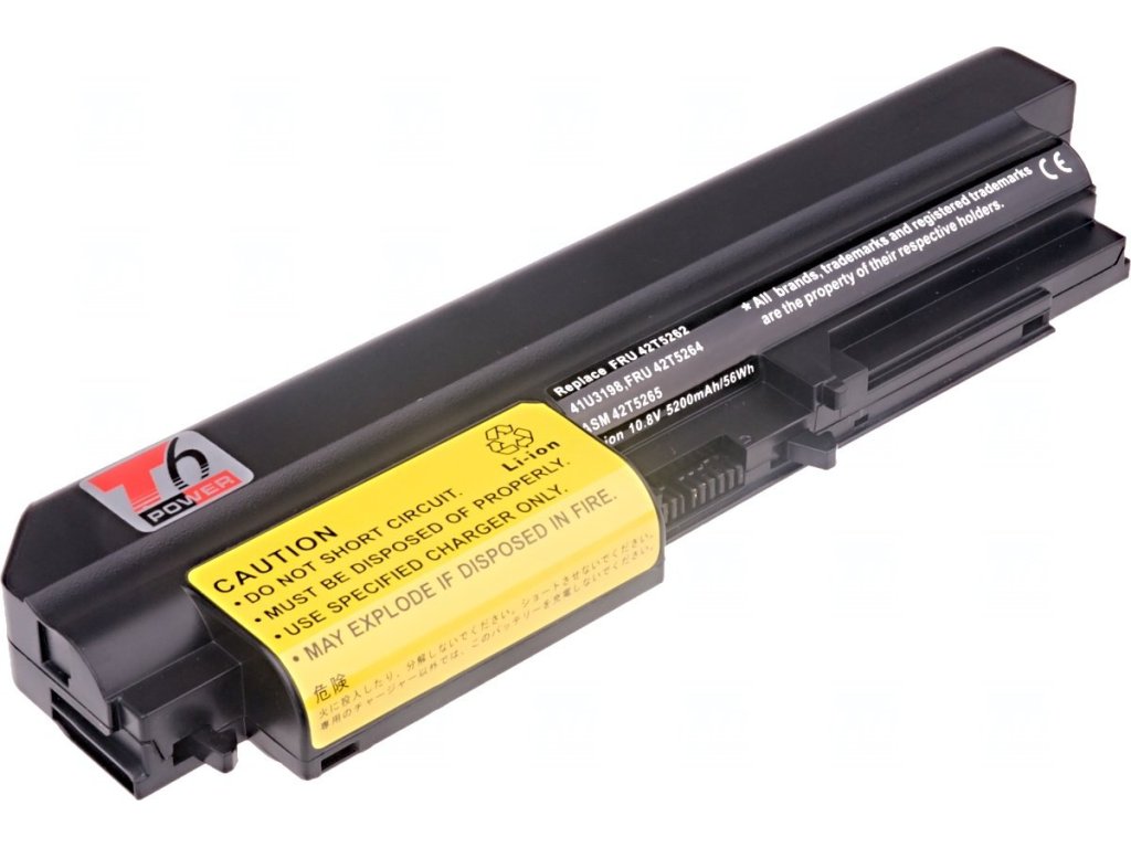 T6 Power Baterie IBM ThinkPad T61 14,1 wide, R61 14,1 wide, R400, T400, 5200mAh, 56Wh, 6cell (NBIB0059)