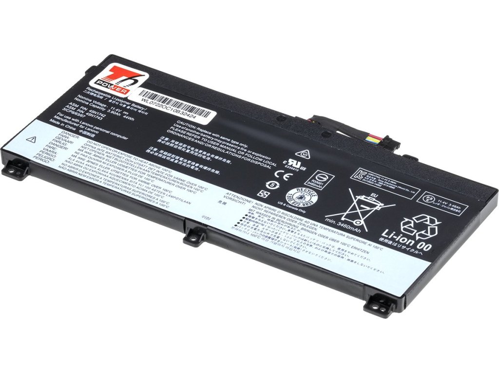 T6 Power Baterie Lenovo ThinkPad T550, T560, W550s, P50s, internal, 3900mAh, 44Wh, 3cell, Li-pol (NBIB0167)