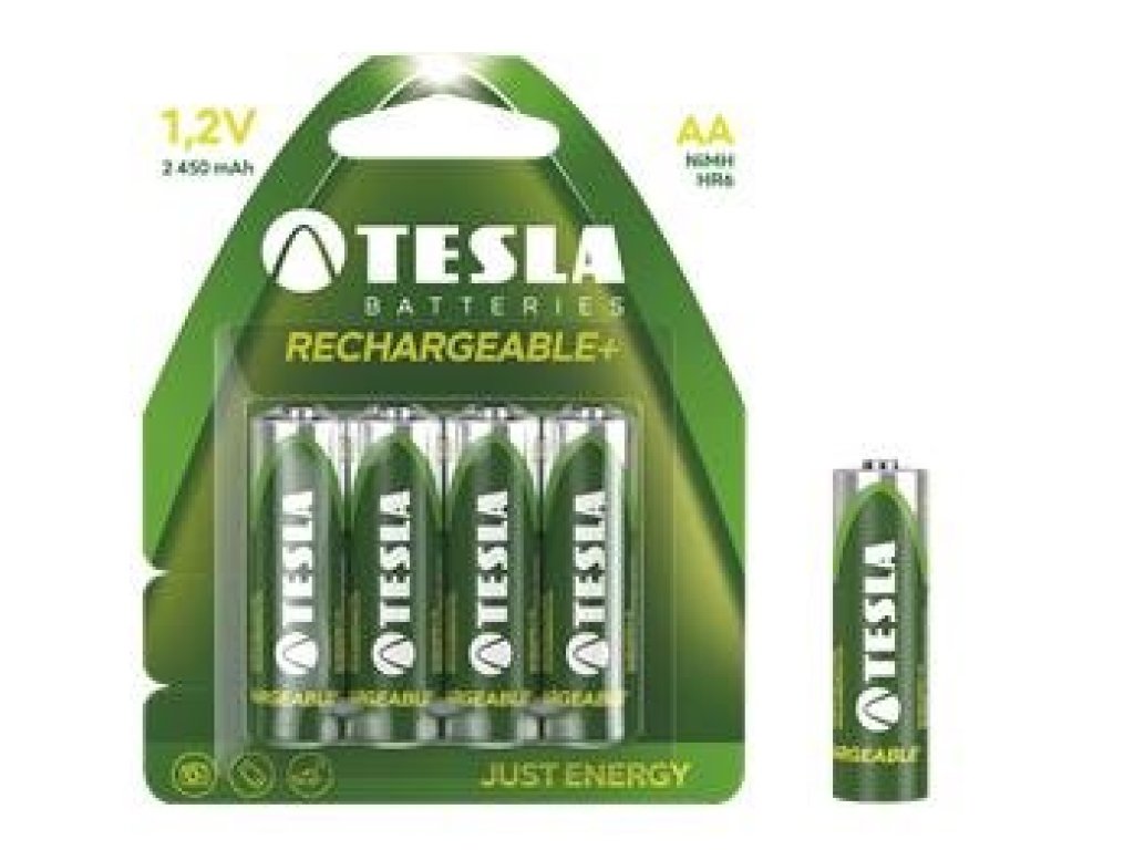 TESLA AA RECHARGEABLE+ nabíjecí Ni-MH 2450 mAh, 4 ks (1099137124)