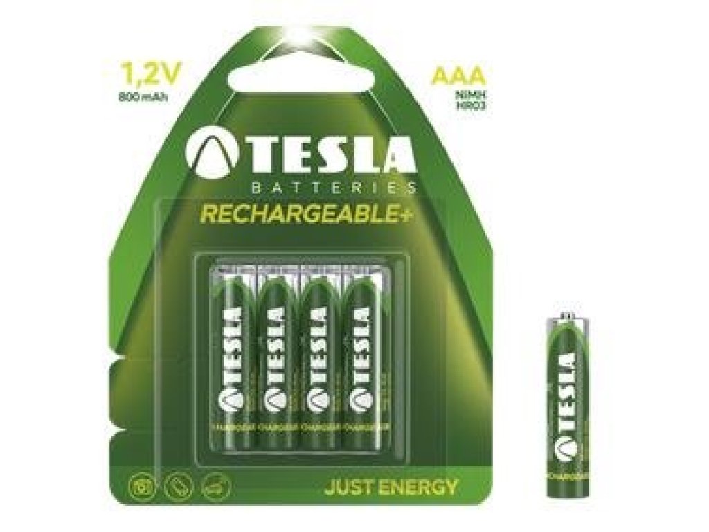 TESLA AAA RECHARGEABLE+ nabíjecí Ni-MH 800mAh, 4 ks (1099137119)