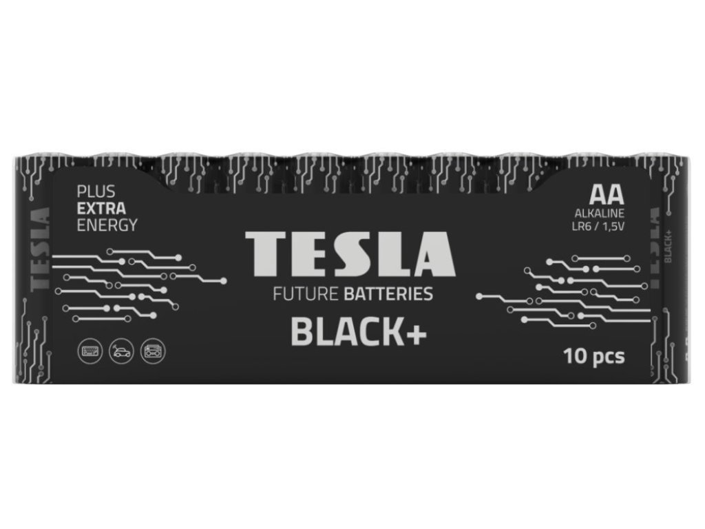 TESLA BLACK+ alkalická baterie AA (LR06, tužková, fólie) 10 ks (1099137266)