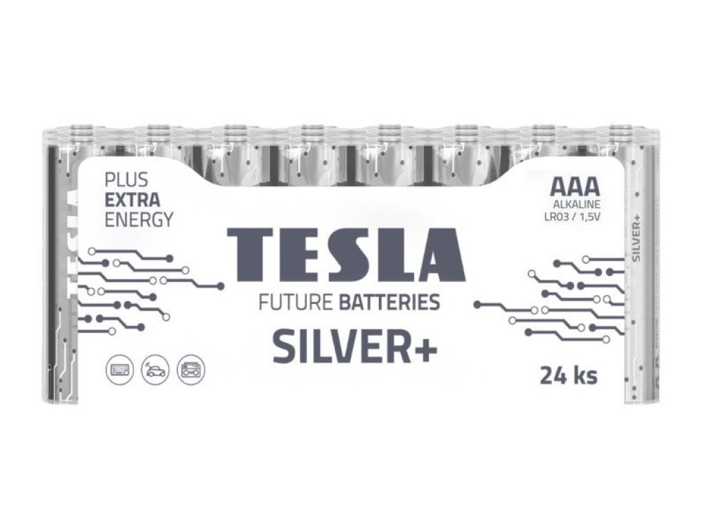TESLA SILVER+ alkalická baterie AAA (LR03, mikrotužková, fólie) 24 ks (1099137216)
