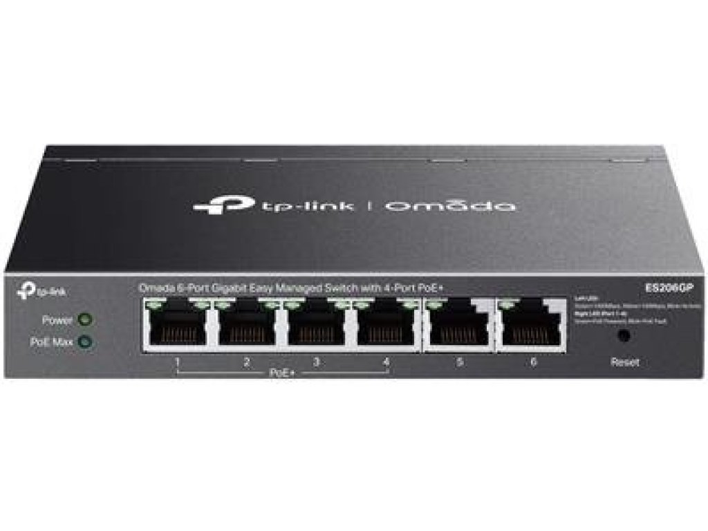 TP-LINK ES206GP - Omada 6portový gigabitový Easy Managed switch se 4 porty PoE+ (ES206GP)