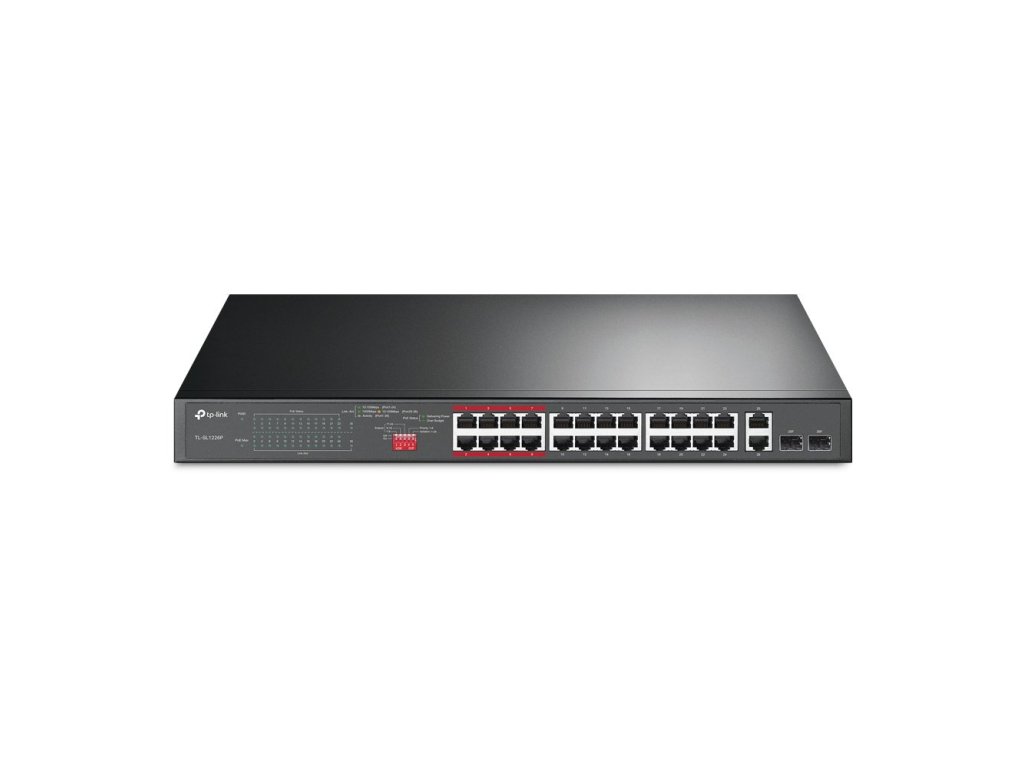 TP-LINK TL-SL1226P 24xFE POE+ 250W 2xGb 2xSFP CCTV switch (TL-SL1226P)