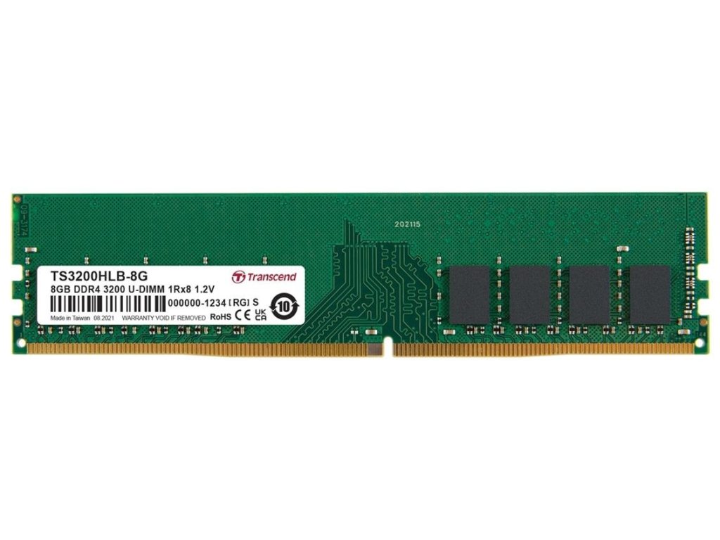 TRANSCEND 8GB DDR4 3200 U-DIMM 2Rx8 1Gx8 CL22 1.2V (TS3200HLB-8G)