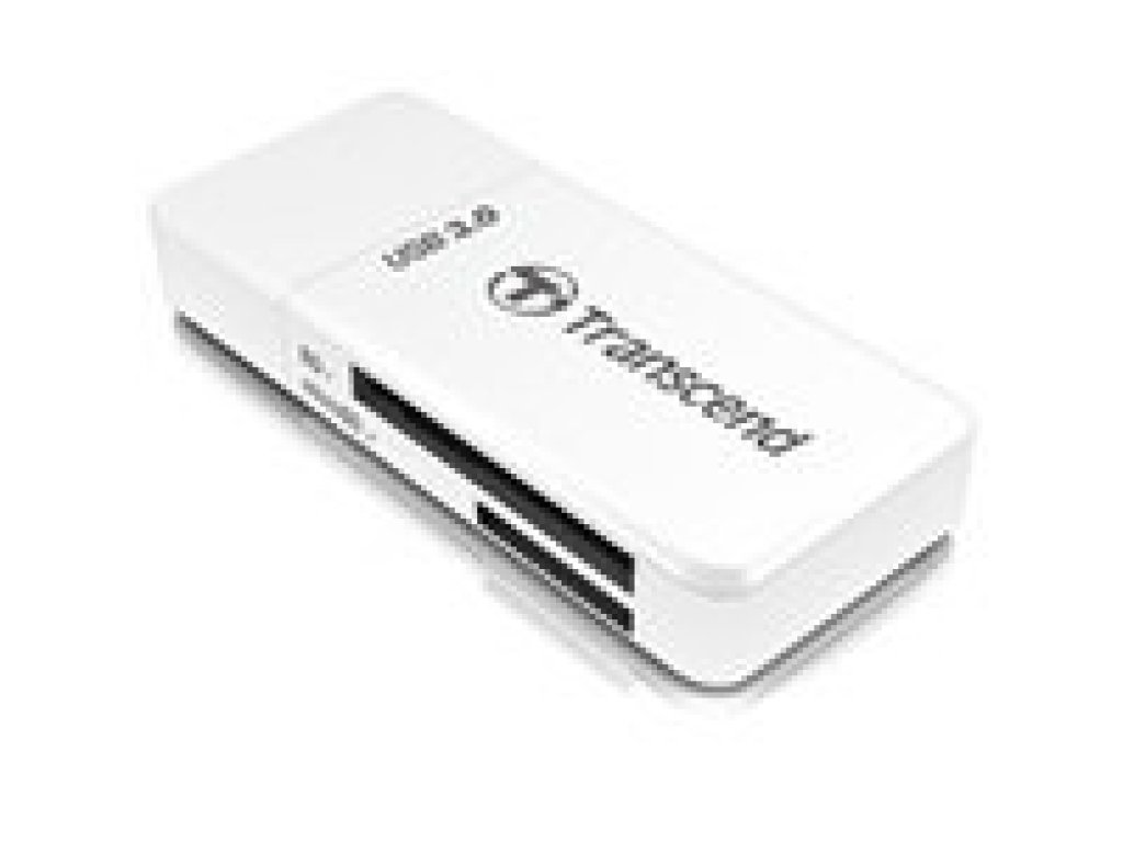 TRANSCEND RDF5 USB 3.0 čtecka paměťových karet SDHC (UHS-I)/SDXC (UHS-I)/microSDHC (UHS-I)/microSDXC (UHS-I), bílá (TS-RDF5W)