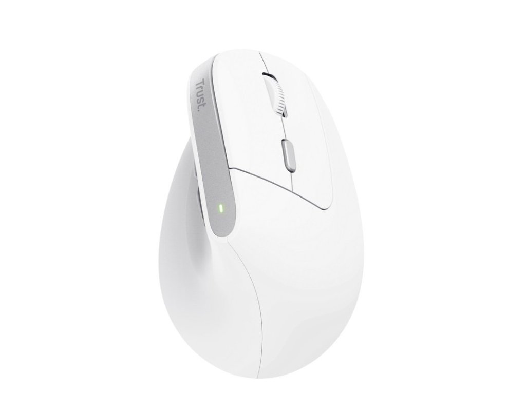 Trust Bayo II - Vertikální/Optická/Pro praváky/2 400 DPI/Bezdrátová USB/Bílá (25398)