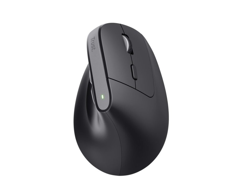 TRUST myš Bayo+ Ergonomická vertikální myš, Bezdrátová, černá (25146)