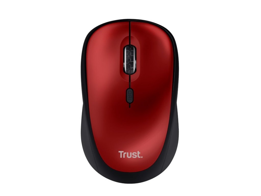 TRUST YVI+ - Kancelářská/Optická/Pro praváky/1 600 DPI/Bezdrátová USB/Červená (24550)