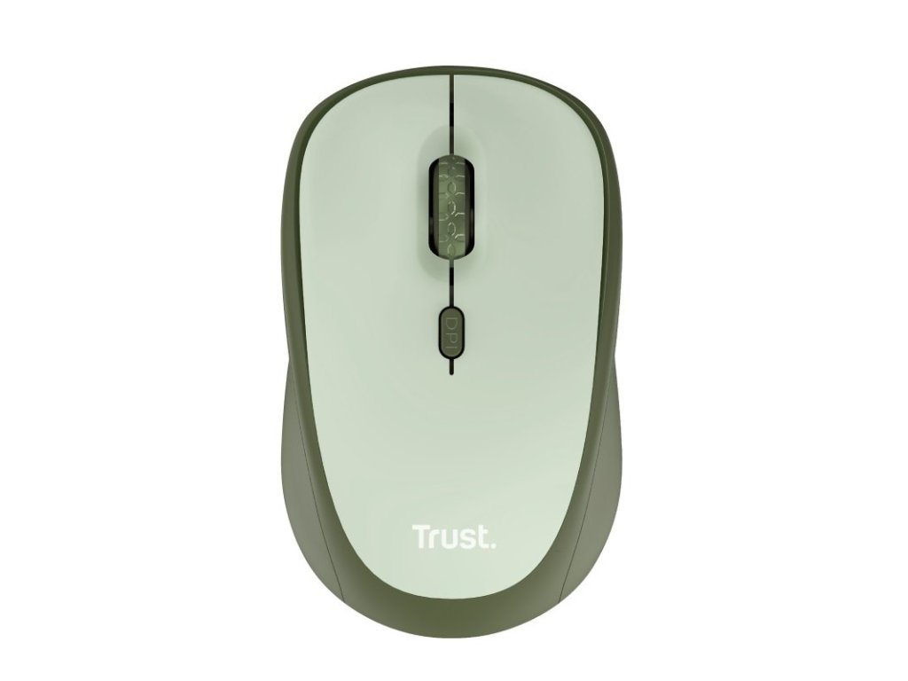 TRUST YVI+ - Kancelářská/Optická/Pro praváky/1 600 DPI/Bezdrátová USB/Zelená (24552)