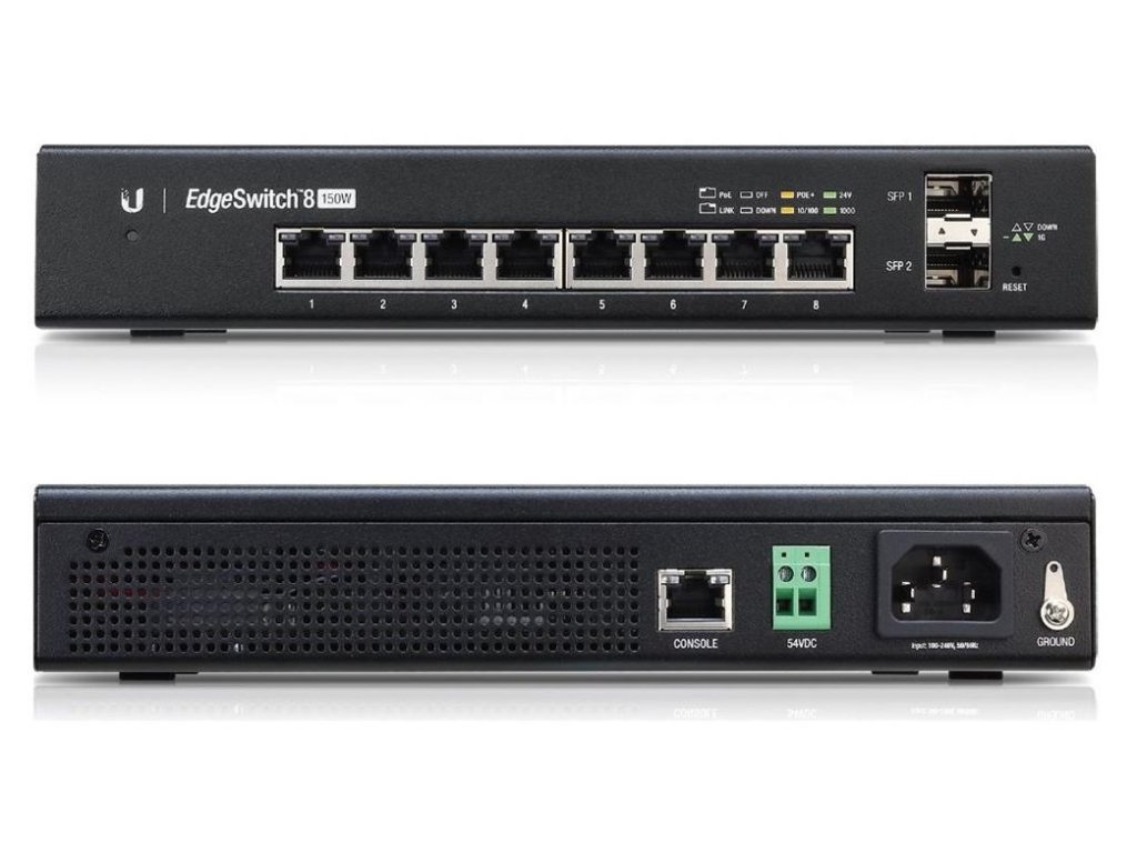 UBIQUITI EdgeSwitch 8 - Přepínač L3 řízený (ES-8-150W)