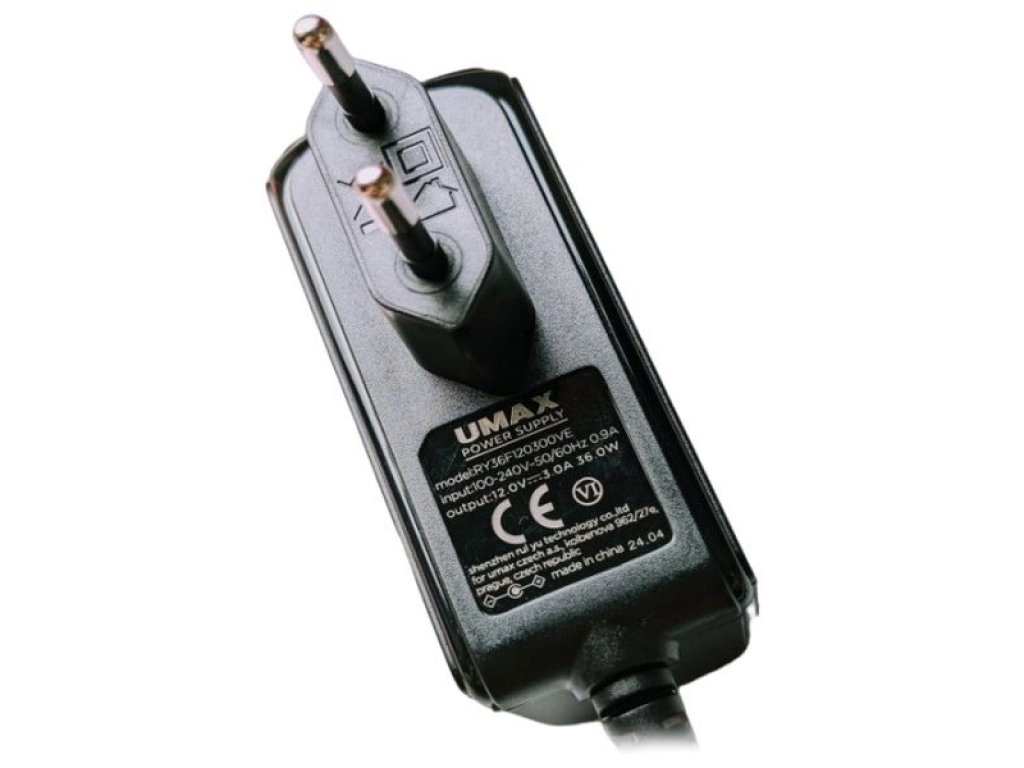 UMAX napájecí adaptér 12V / 3A pro notebook VisionBook/ konektory 3,5 mm x 1,35 mm (UMMS0013)