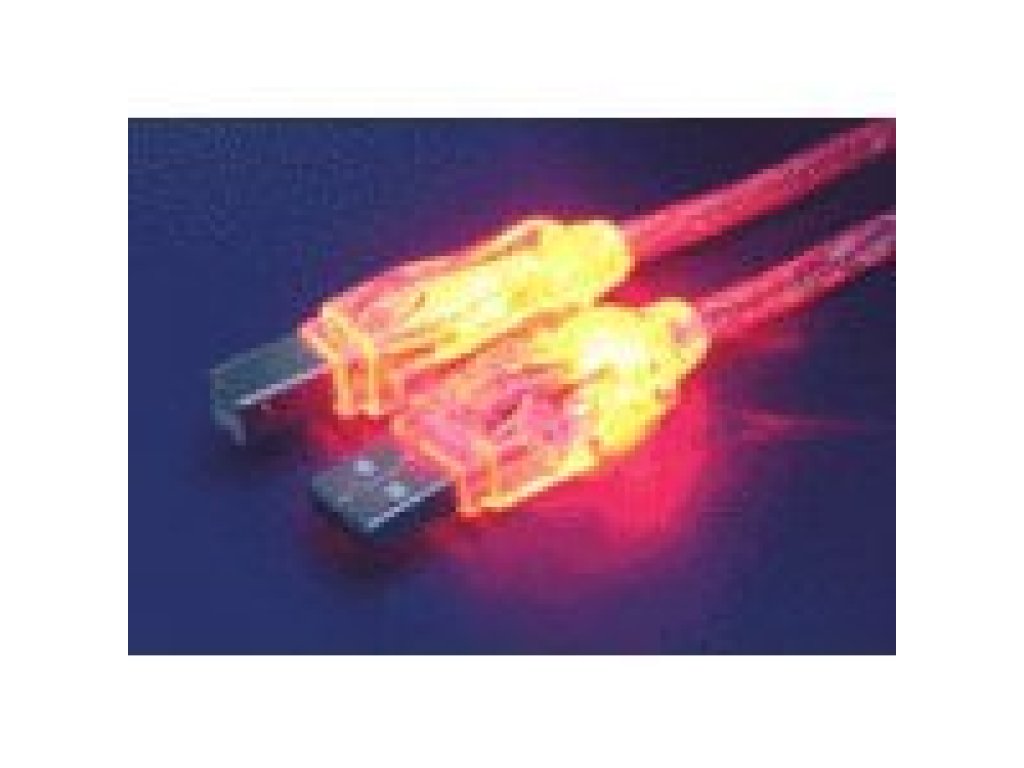 UNIBOS kabel USB 2.0, A-B, M/M, propojvací, 2m, červený, svítící (K1R)