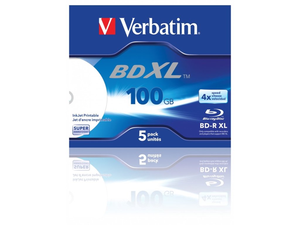 VERBATIM Blu-ray BD-R XL 100GB 4x jewel box, 5ks/pack (43789)