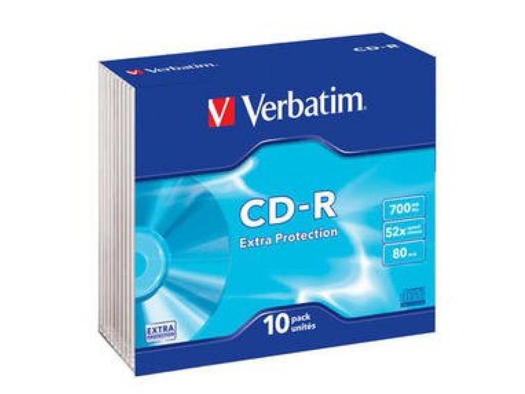 VERBATIM CD-R 700MB 52x slim 10ks (43415)