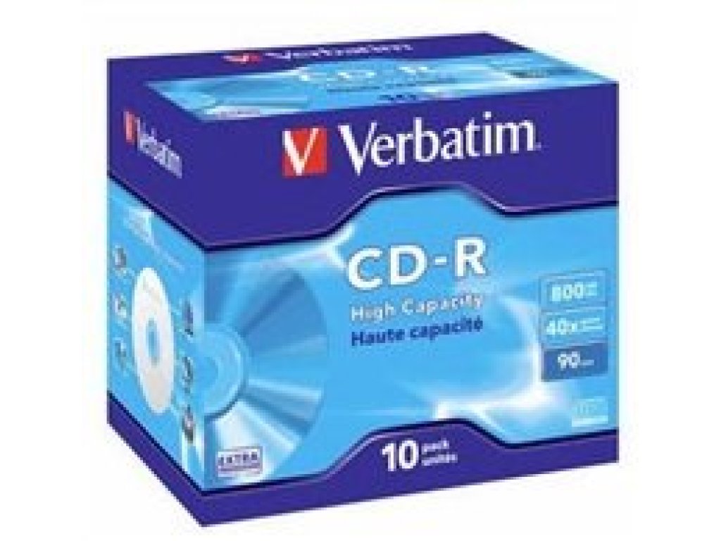 VERBATIM CD-R 800MB 40x jewel 10ks (43428)