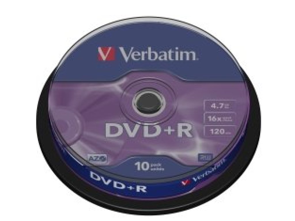 VERBATIM DVD+R 4,7GB 16x spindl 10ks (43498)