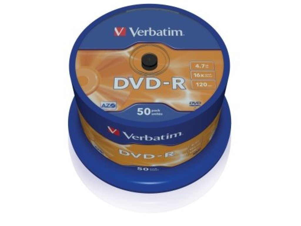 VERBATIM DVD-R 4,7GB 16x spindl 50ks (43548)