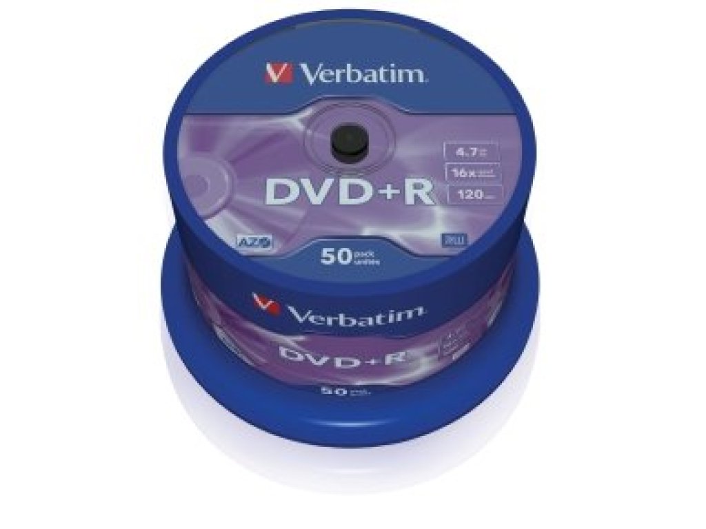 VERBATIM DVD+R 4,7GB 16x spindl 50ks (43550)