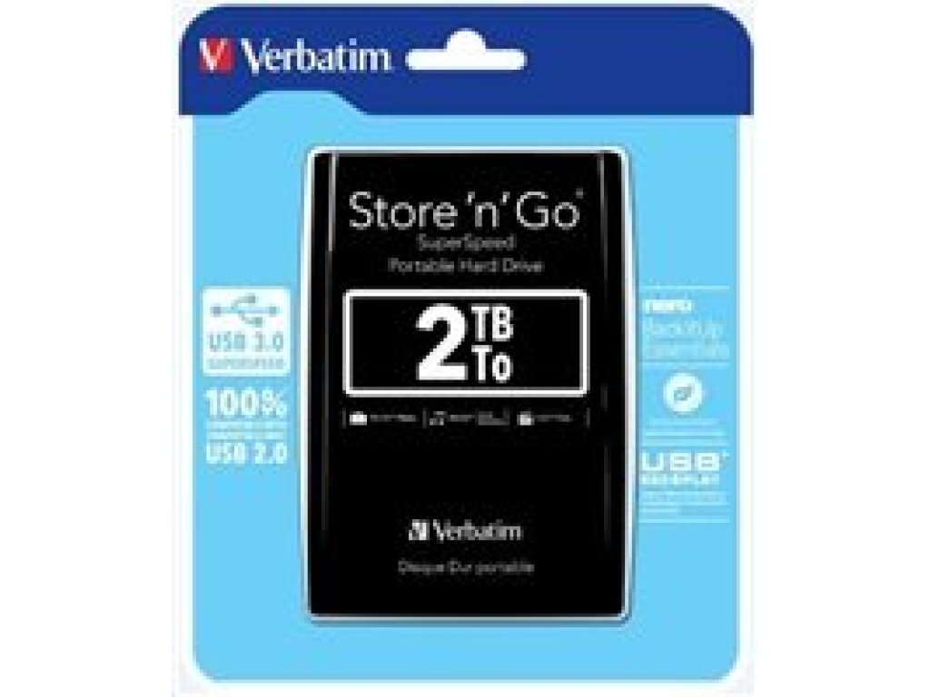 VERBATIM HDD 2.5" 2TB Store 'n' Go USB 3.0, Black (53177)