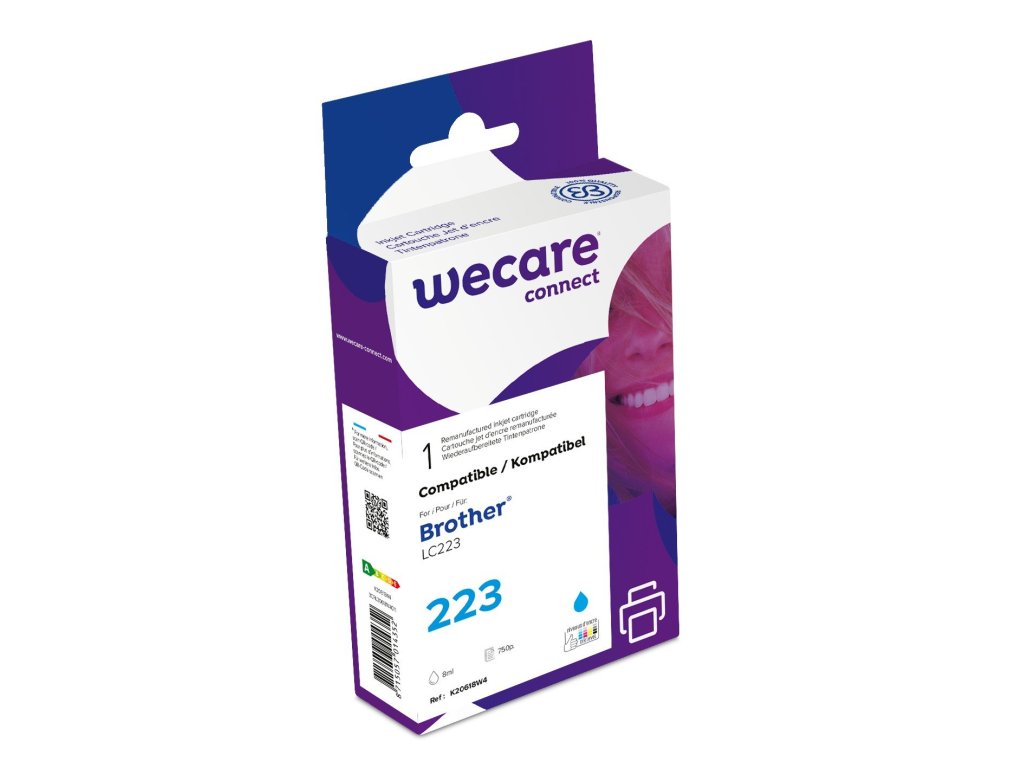 WECARE ARMOR ink kompatibilní s BROTHER LC-223C, modrá/cyan (K20618W4)
