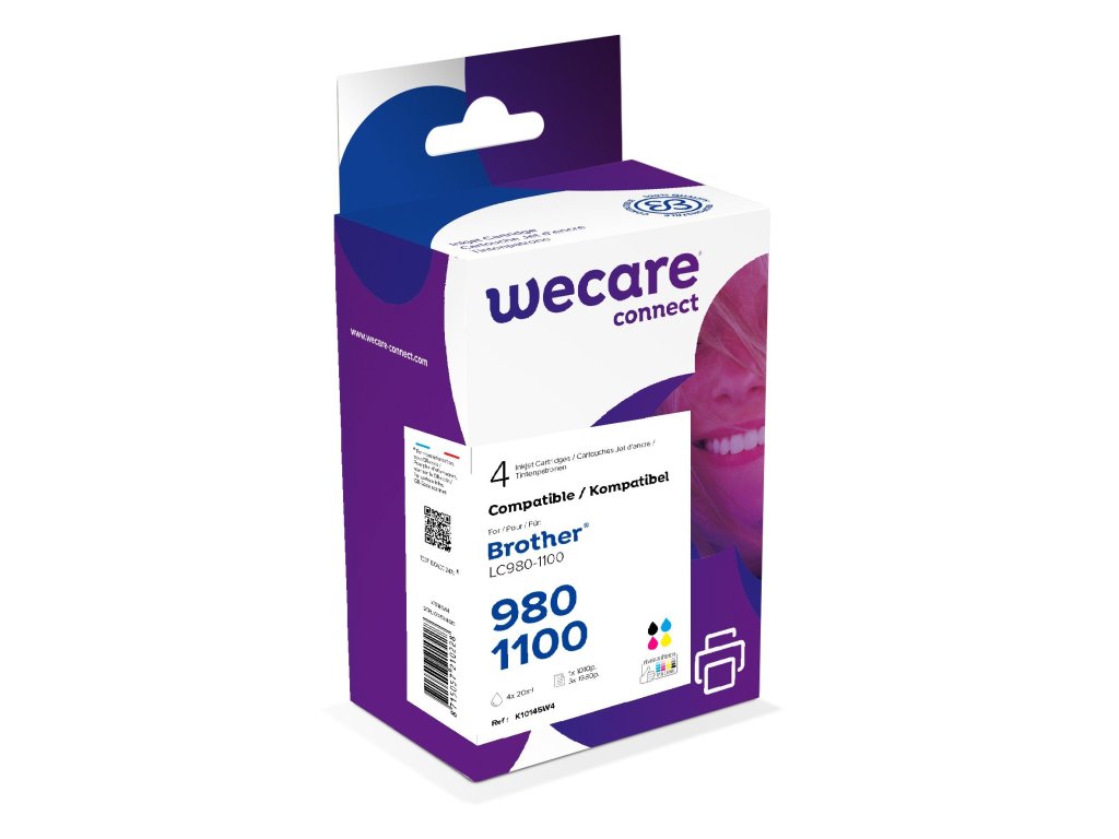 WECARE ARMOR ink kompatibilní s BROTHER LC-980/1100,cerná/CMY (K10145W4)