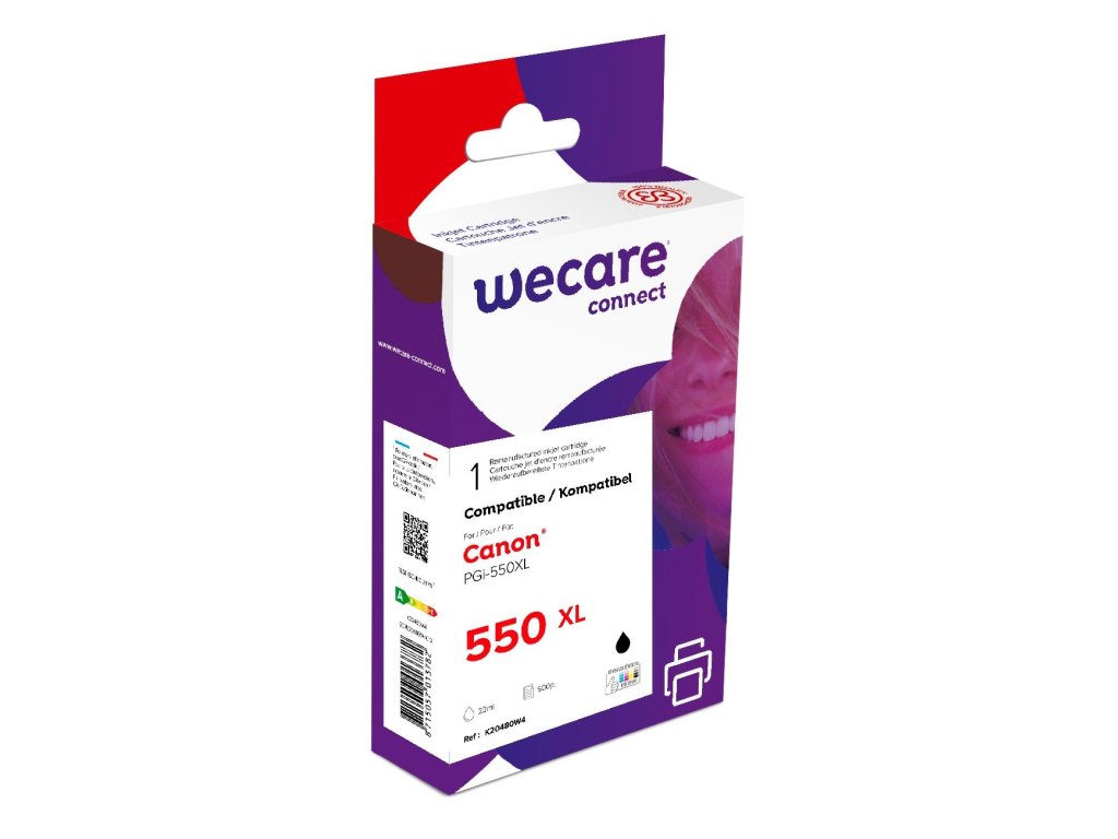 WECARE ARMOR ink kompatibilní s CANON PGi-550XLBK,černá/black pigm. (K20480W4)