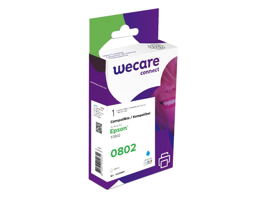 WECARE ARMOR ink kompatibilní s EPSON C13T08024011,modrá/cyan (K12319W4)
