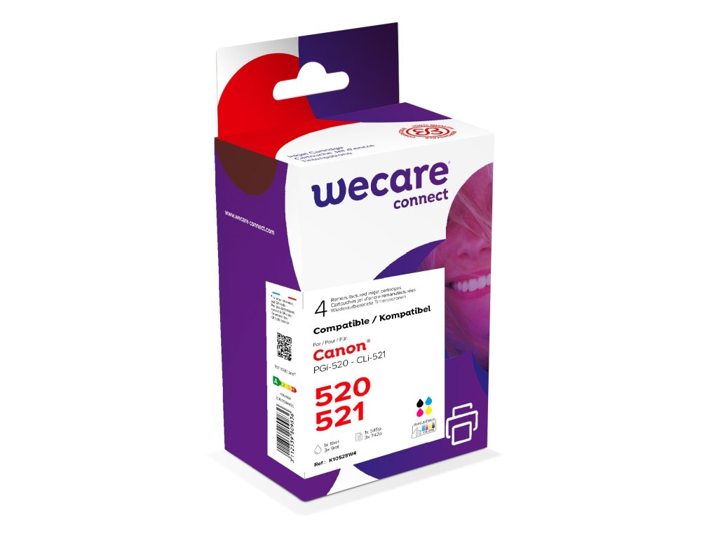 WECARE ARMOR ink sada kompatibilní s CANON PGi-520/CLi-521CMY, CMYK (K10528W4)
