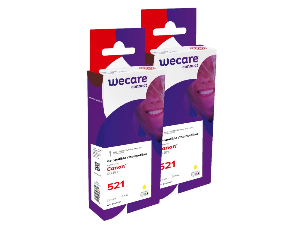 WECARE ARMOR sada ink kompatibilní s CANON CLI521Y 2x10,5ml,žlutá,CLI- 521 Y (P12468W4)