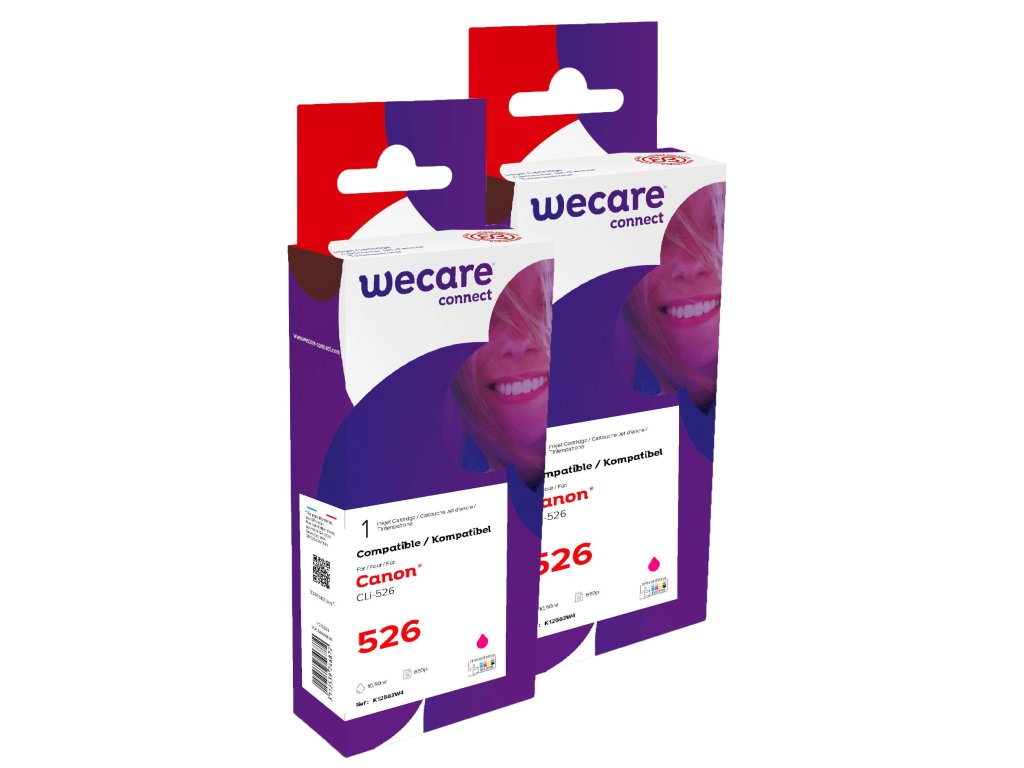 WECARE ARMOR sada ink kompatibilní s CANON CLI526M 2x10,5ml,červená,CLI-526 M (P12563W4)