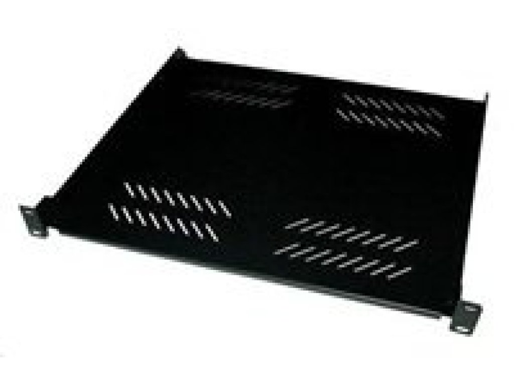 XTENDLAN 19" police s perforací 1U/280mm, nosnost 25kg, černá (CPOLIC1U28-B)