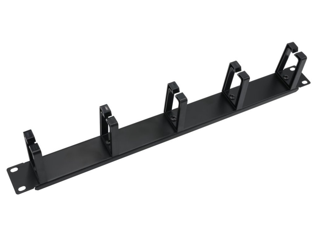 XTENDLAN 19" vyvazovací panel 1U, 5x plastový úchyt 40x70mm, typ CMP4, černý (CMP1UPLAST-B)
