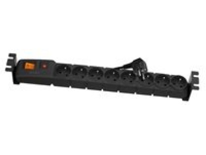 19" rozvodný panel ACAR 8x230V, kabel 3m, přepetová ochrana, vč.montážních držáku do racku