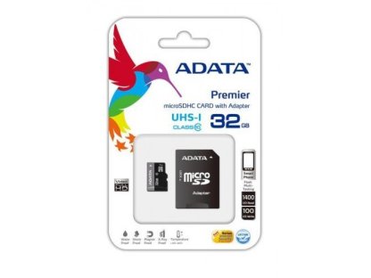 A-DATA 32GB premier microSDHC class10 UHS-I + adaptér SDHC (AUSDH32GUICL10-RA1)