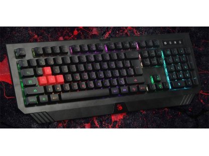 A4TECH klávesnice Bloody B120N podsvícená herní klávesnice, voděodolná, USB, černá, CZ/SK (B120N)