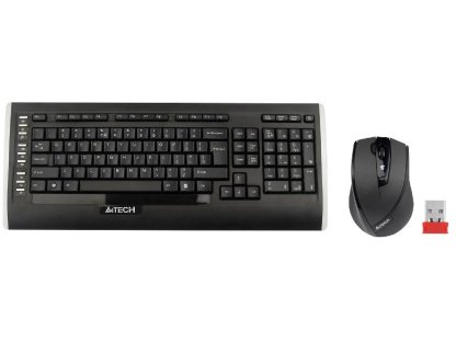 A4TECH set 9300F - bezdrátový set klávesnice s myší, černá , CZ/US (9300F)