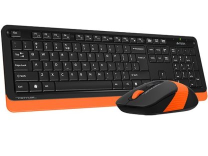 A4TECH set FSTYLER - bezdrátový set klávesnice s myší, voděodolné provedení, oranžová, CZ/SK (FG1010)