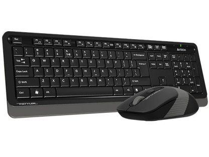 A4TECH set FSTYLER bezdrátový set klávesnice s myší, voděodolné provedení, šedá barva, CZ/SK (FG1010 Grey)