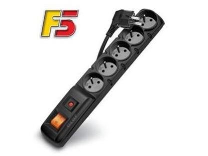 ACAR přepěťová ochrana F5, 5 zásuvek, 3m, černá (ppacarf5-3black)