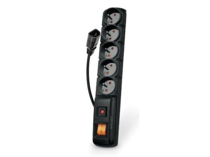 ACAR přepěťová ochrana F5, 5 zásuvek, C14 do UPS, 3m, černá (ppacarf5-3iec)