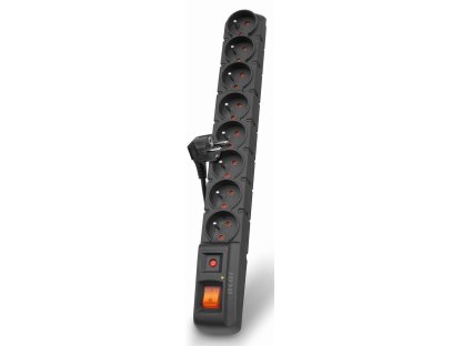 ACAR přepěťová ochrana S8, 8 zásuvek, 5m, černá (ppacars8-5black)